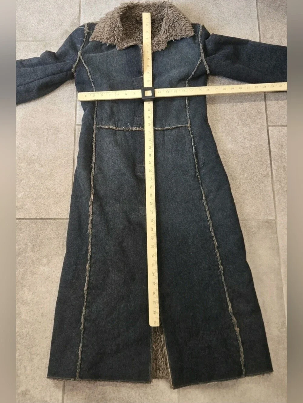 Next Denim Afghan Coat UK Sz 12 Penny Lane